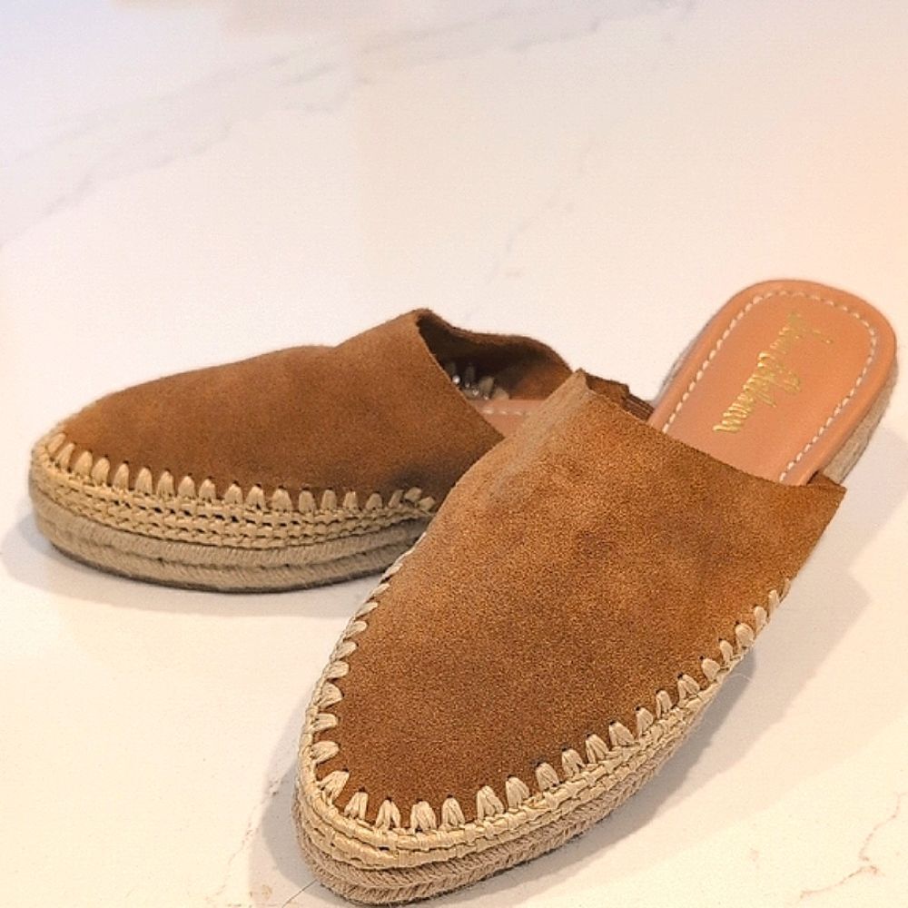 Sam Edelman Tan Suede Espadrille Mules